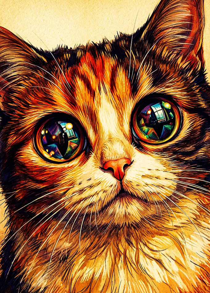 Close-up Portrait of a Calico Cat
