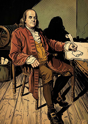 Benjamin Franklin Writer Comic Art