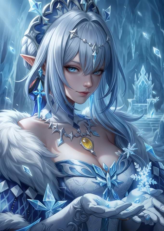 Elegant Ice Queen Elf Princess