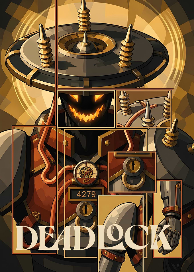 Deadlock Steampunk Robot Character Poster
