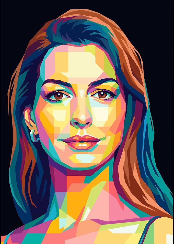 Anne Hathaway Pop Art Portrait