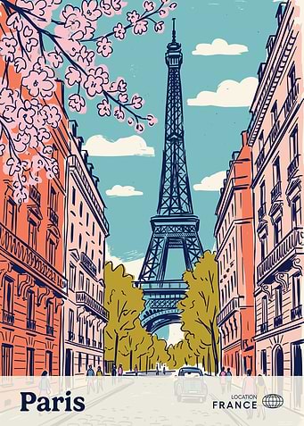 Paris Eiffel Tower Travel Poster