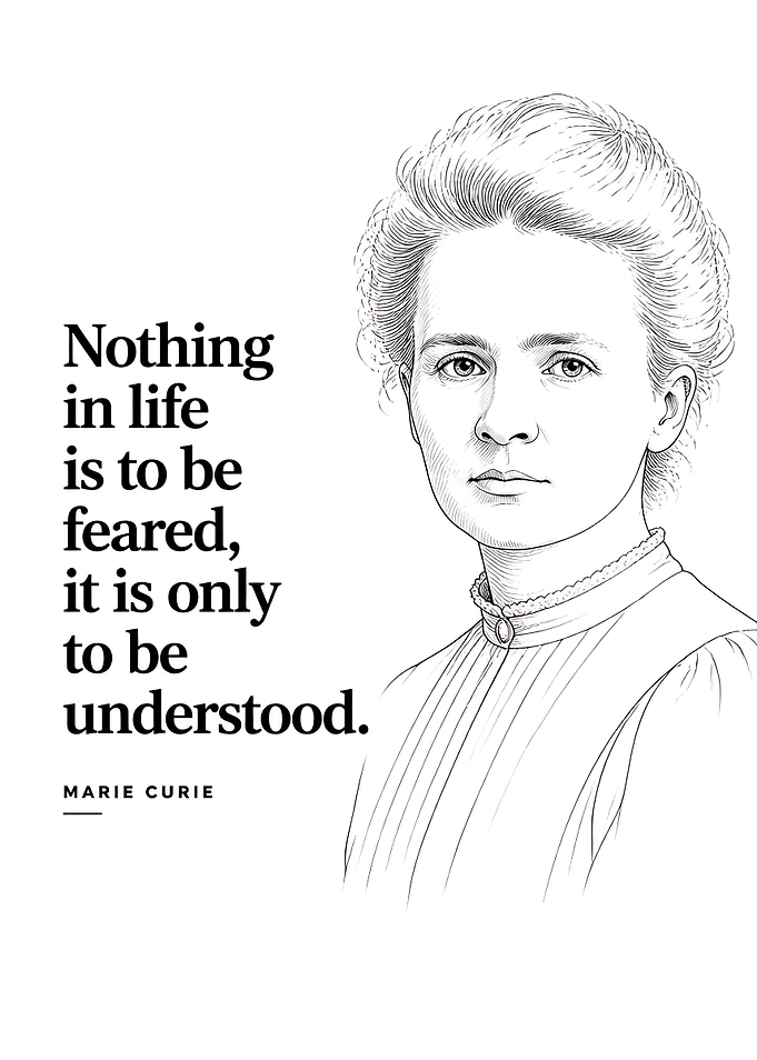 Marie Curie Inspirational Quote Poster