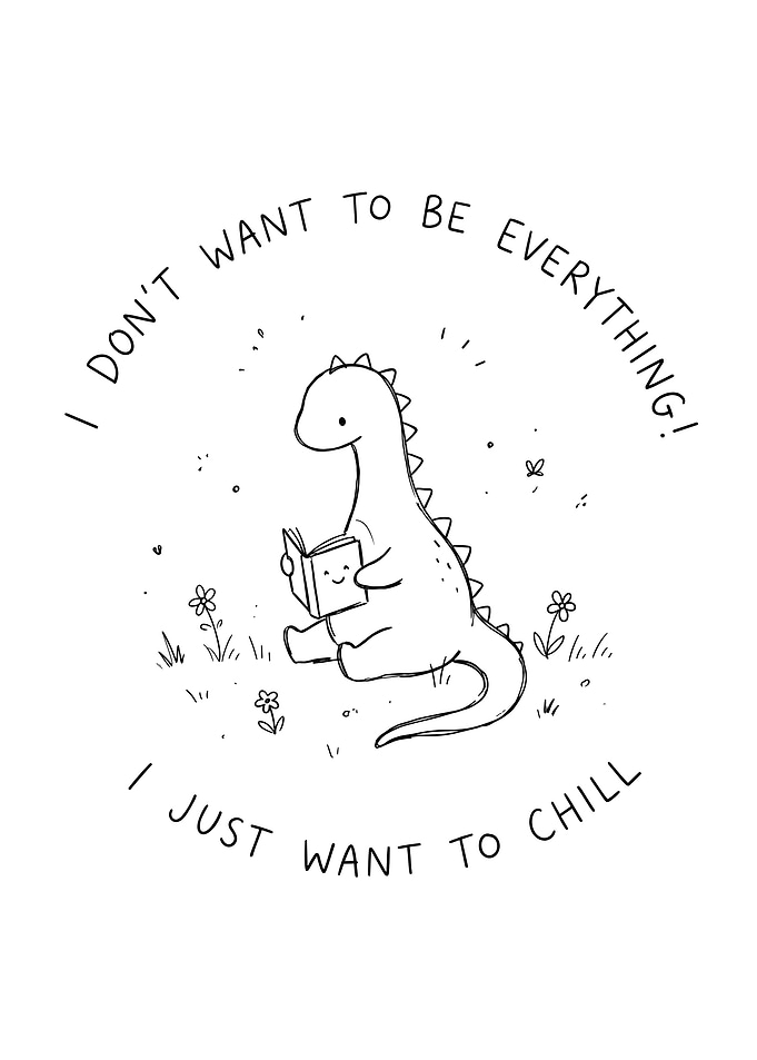 Cute Dinosaur Reading Book Illustration