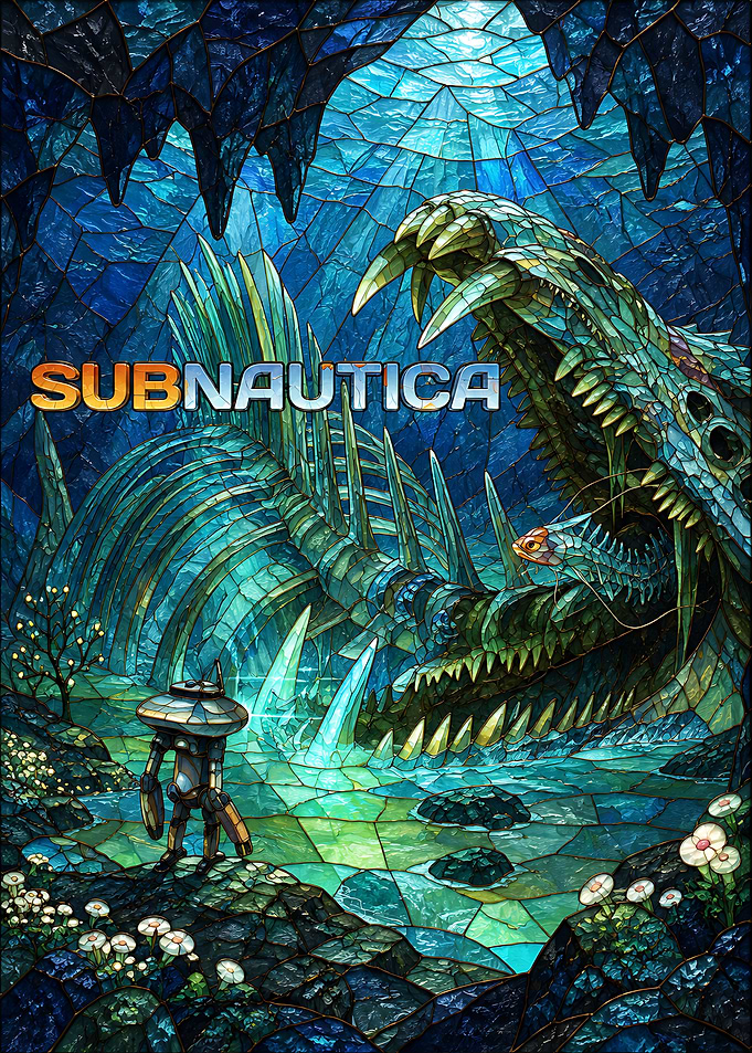 Subnautica Stained Glass Art Poster