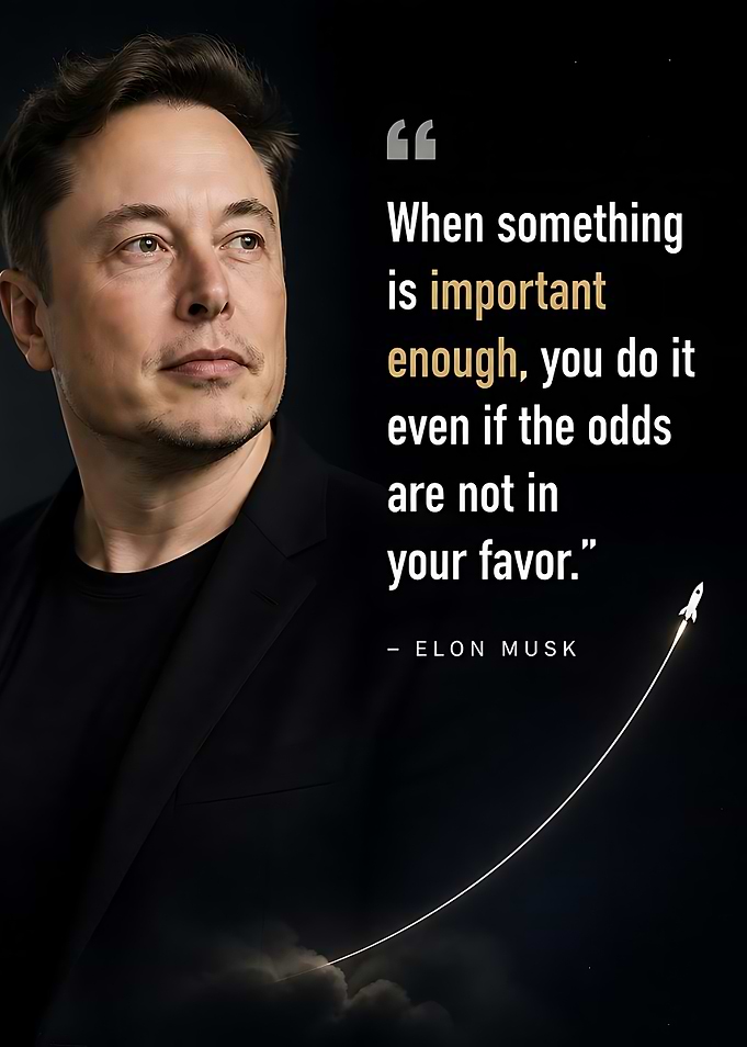 Elon Musk Inspirational Quote Poster