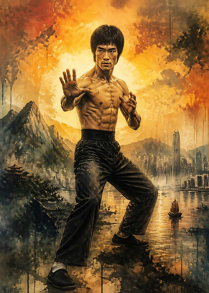 Bruce Lee Martial Arts Portrait
