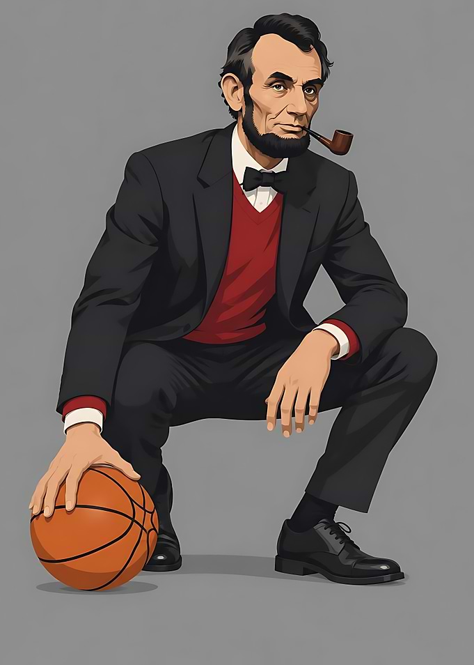 Abraham Lincoln Playing Basketball