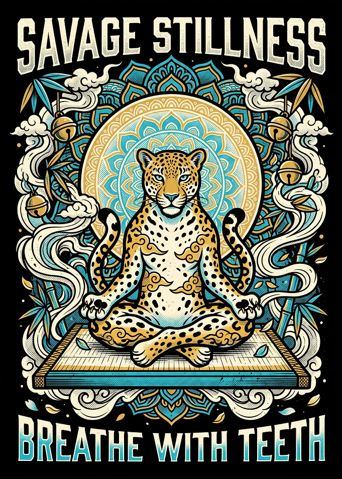 Savage Stillness Meditating Leopard Art
