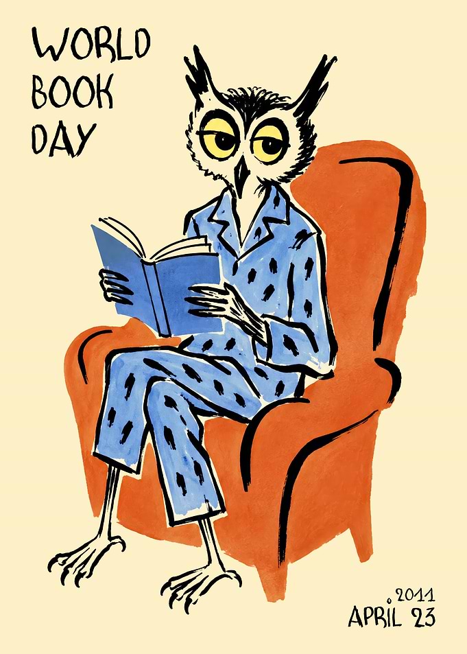 World Book Day Owl Illustration