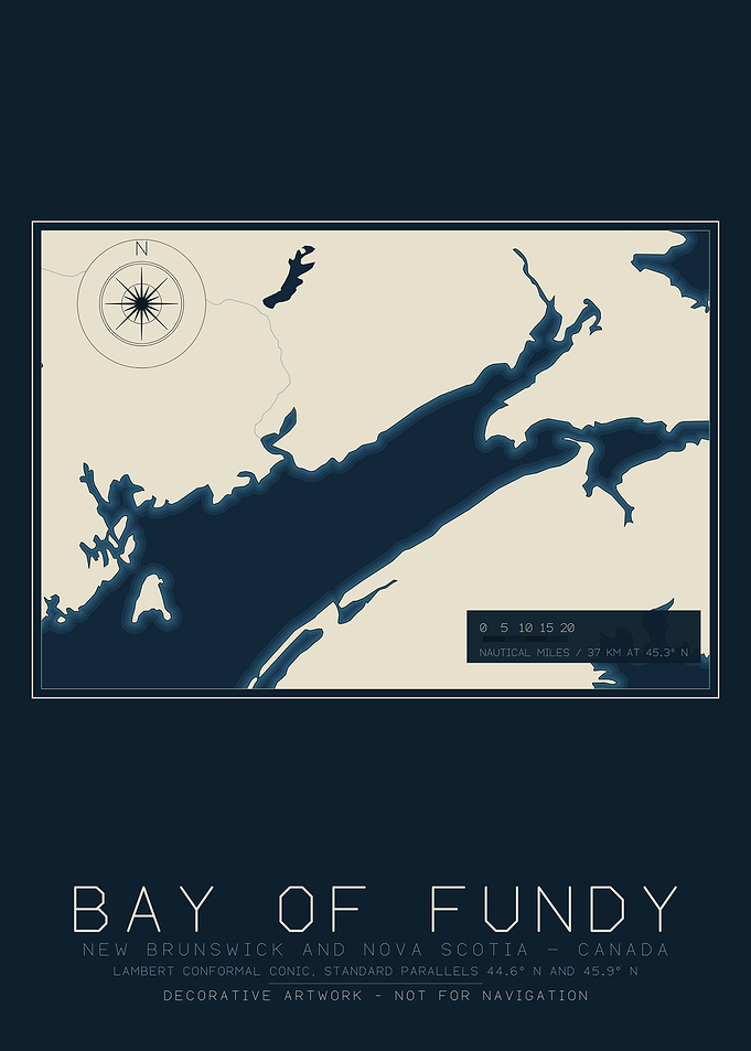 Bay of Fundy Map Print