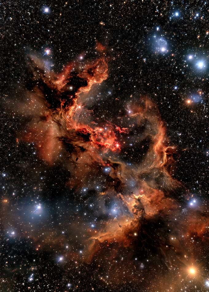 Vibrant Spaghetti Nebula in Deep Space