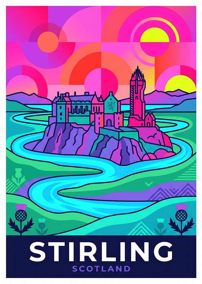 Stirling Scotland Travel Poster Art