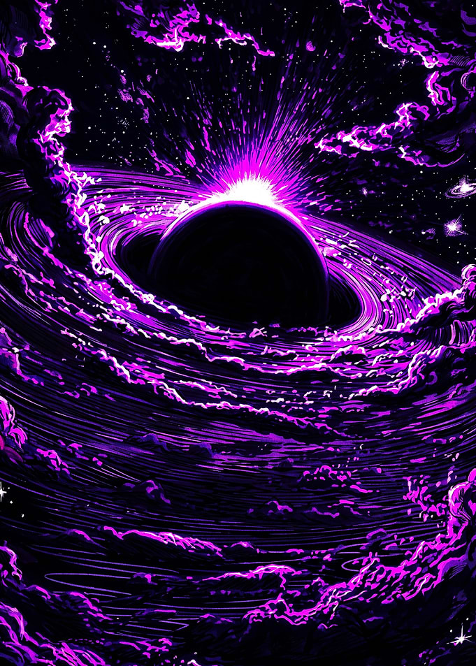Purple Cosmic Black Hole Nebula