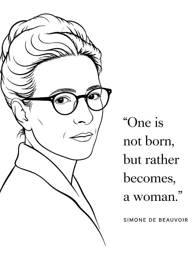 Simone de Beauvoir Quote Illustration