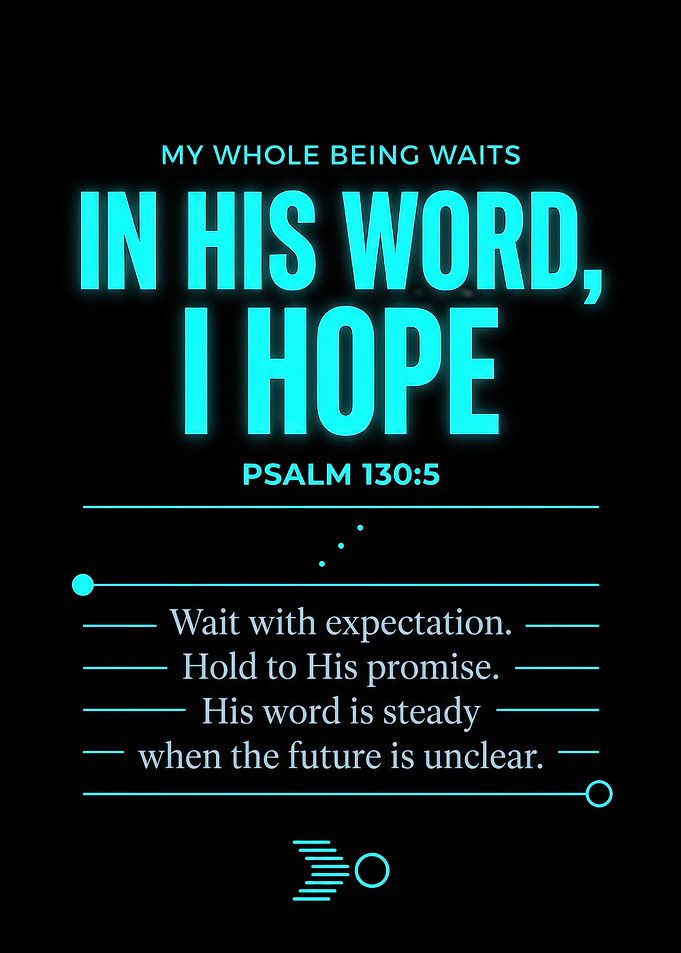 Inspirational Psalm 130:5 Bible Verse Poster