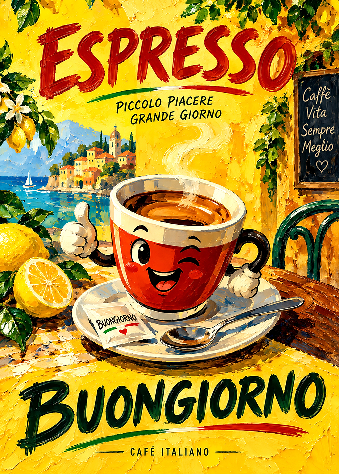 Italian Espresso Morning Poster