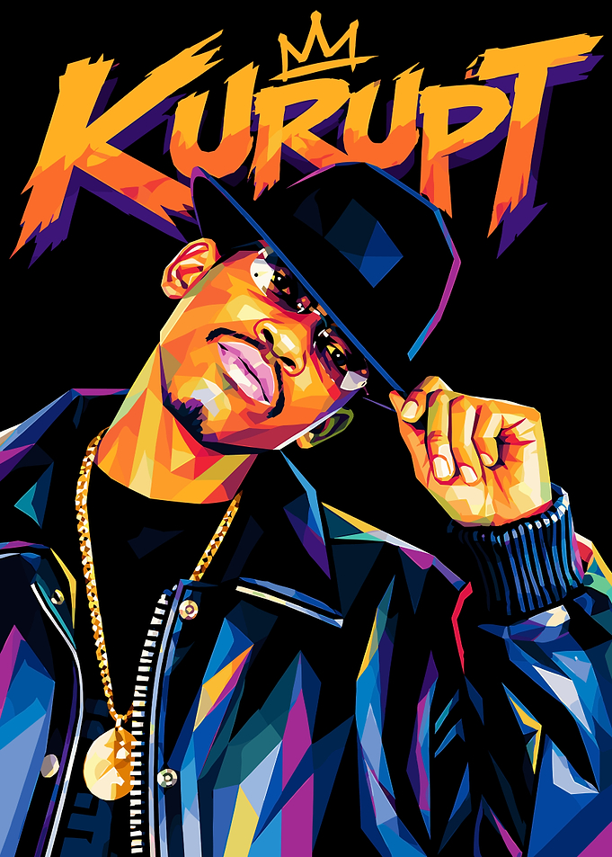 Kurupt Low Poly Pop Art Portrait