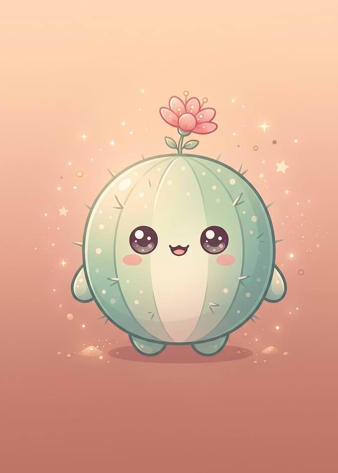 Cute Kawaii Cactus Character