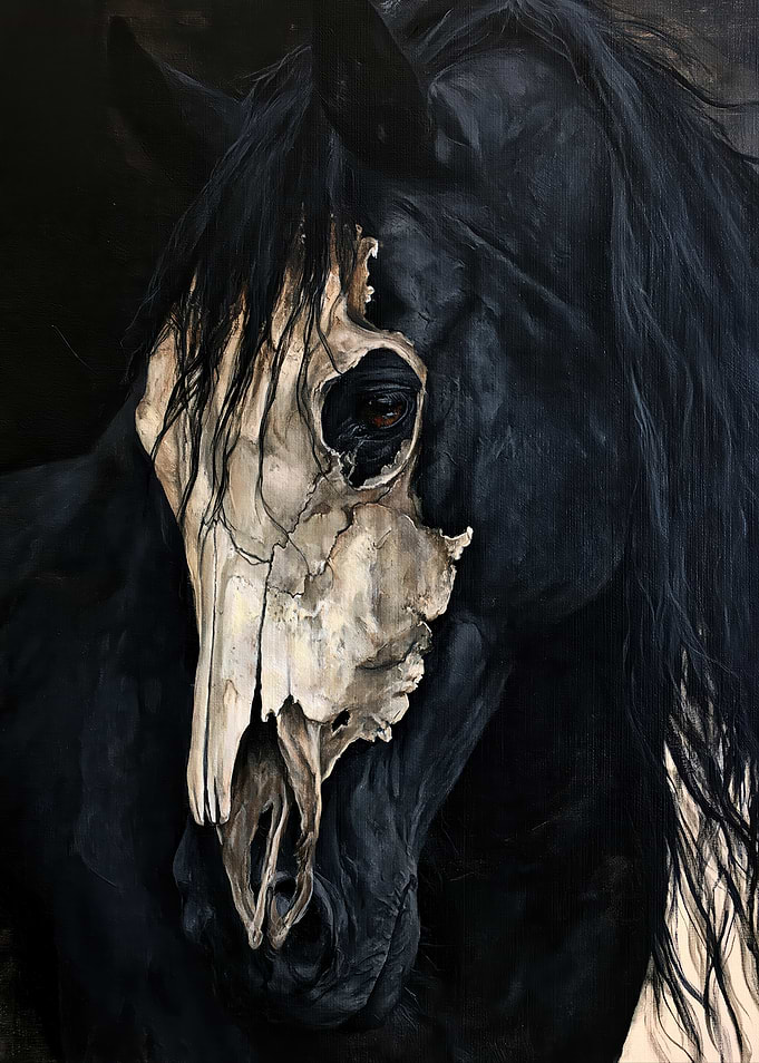 Dark Horse with Skull Mask