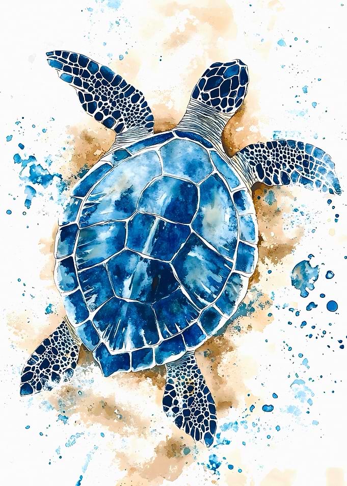 Watercolor Sea Turtle Art