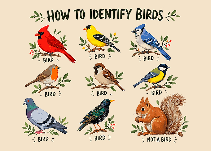 How to Identify Birds Educational Poster