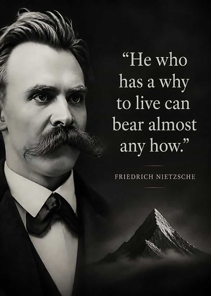 Friedrich Nietzsche Inspirational Quote Poster