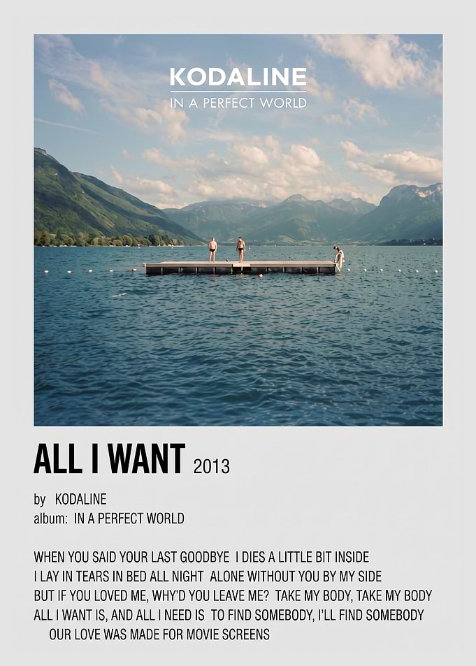 Kodaline All I Want Album Poster