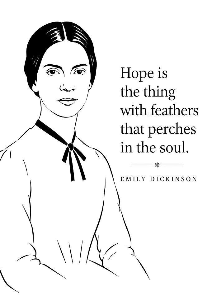 Emily Dickinson Quote Minimalist Portrait