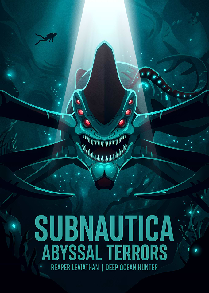 Subnautica Reaper Leviathan Abyssal Terrors Poster