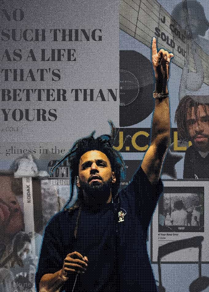 J. Cole Music Tribute Collage Poster