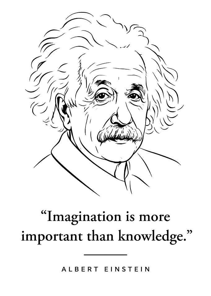 Albert Einstein Quote Minimalist Portrait