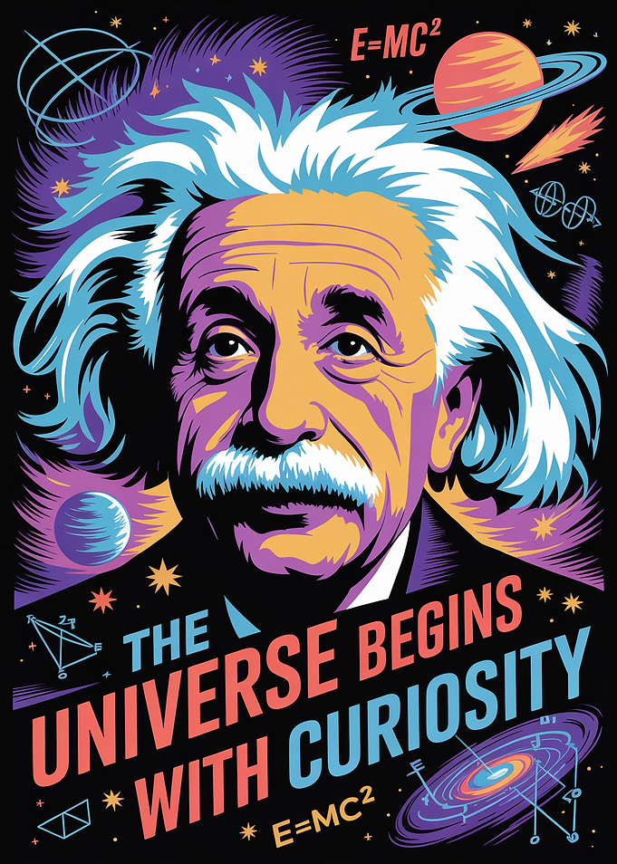 Albert Einstein Curiosity Quote Poster