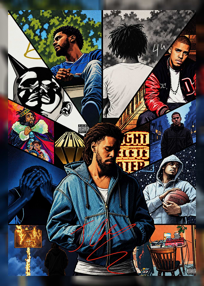 J. Cole Collage Art Poster