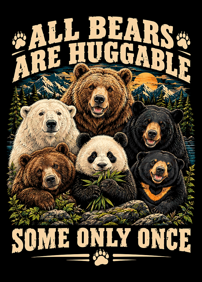 All Bears Are Huggable Funny Design