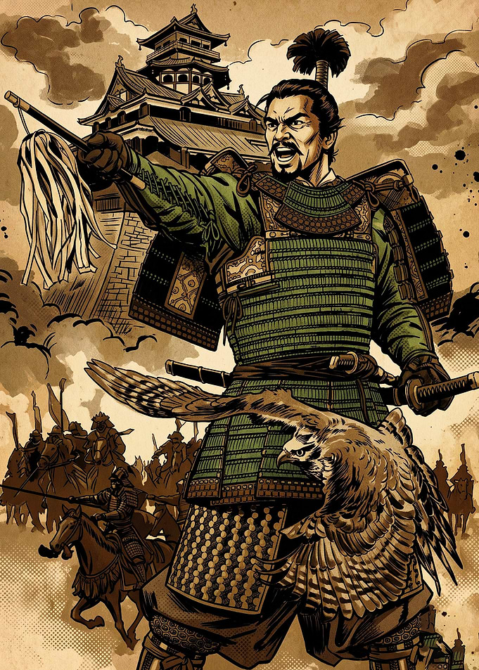 Samurai General Vintage Ink Poster