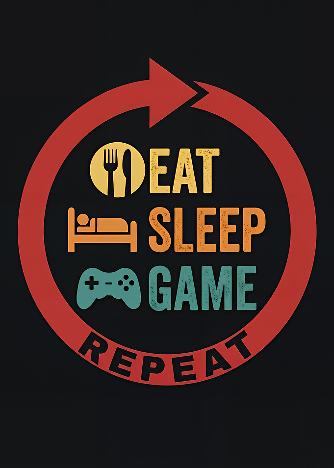 Eat Sleep Game Repeat Gaming Design
