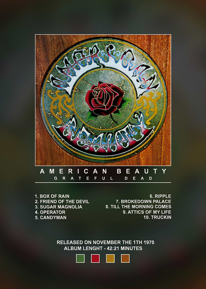 Grateful Dead American Beauty Album Poster