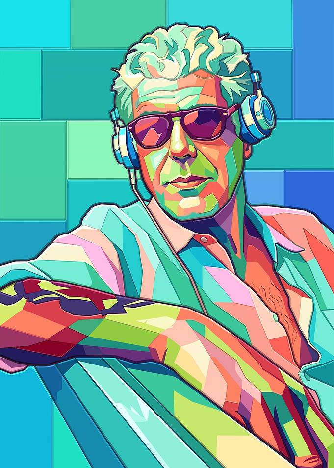Anthony Bourdain Pop Art Portrait