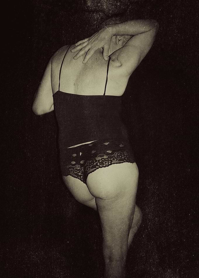 Woman in Lingerie Back View