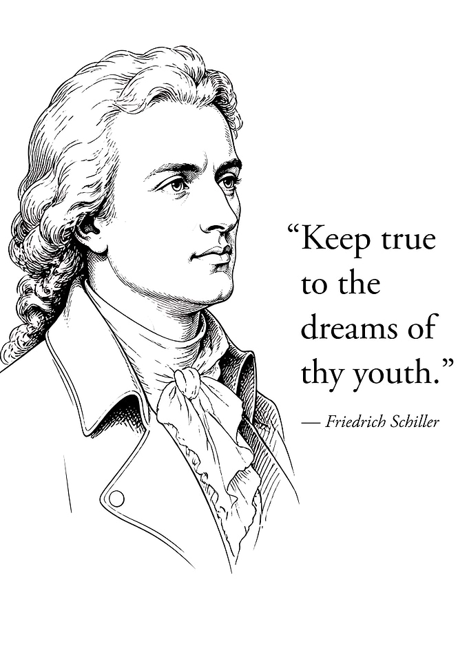Friedrich Schiller Inspirational Quote Portrait
