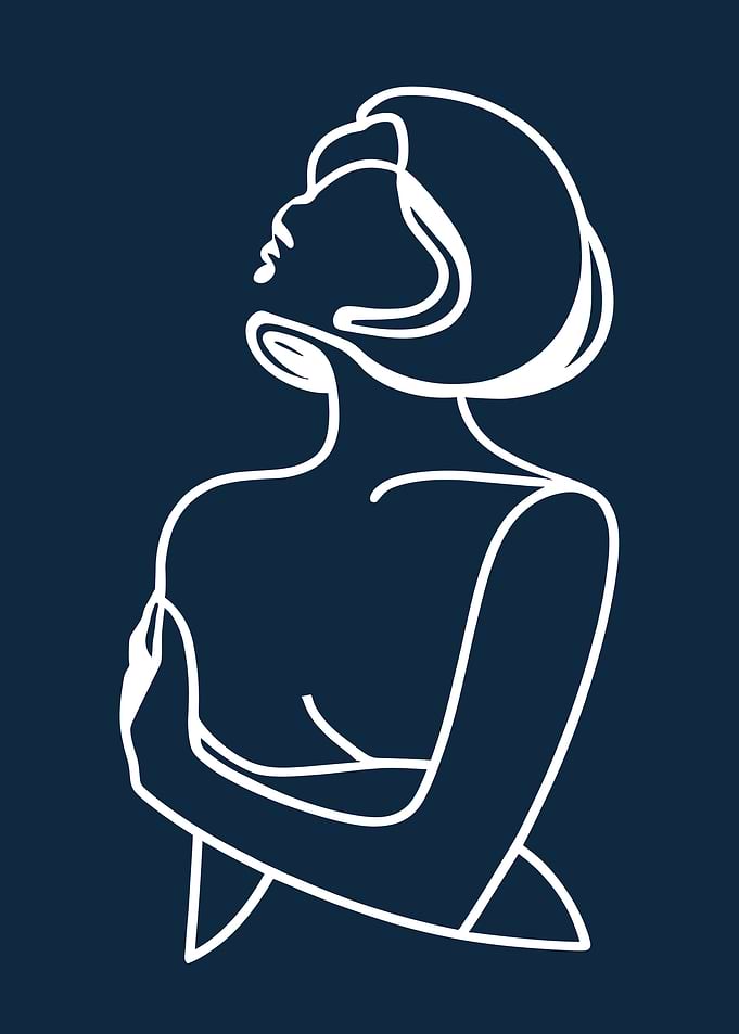 Minimalist Line Art Woman Portrait