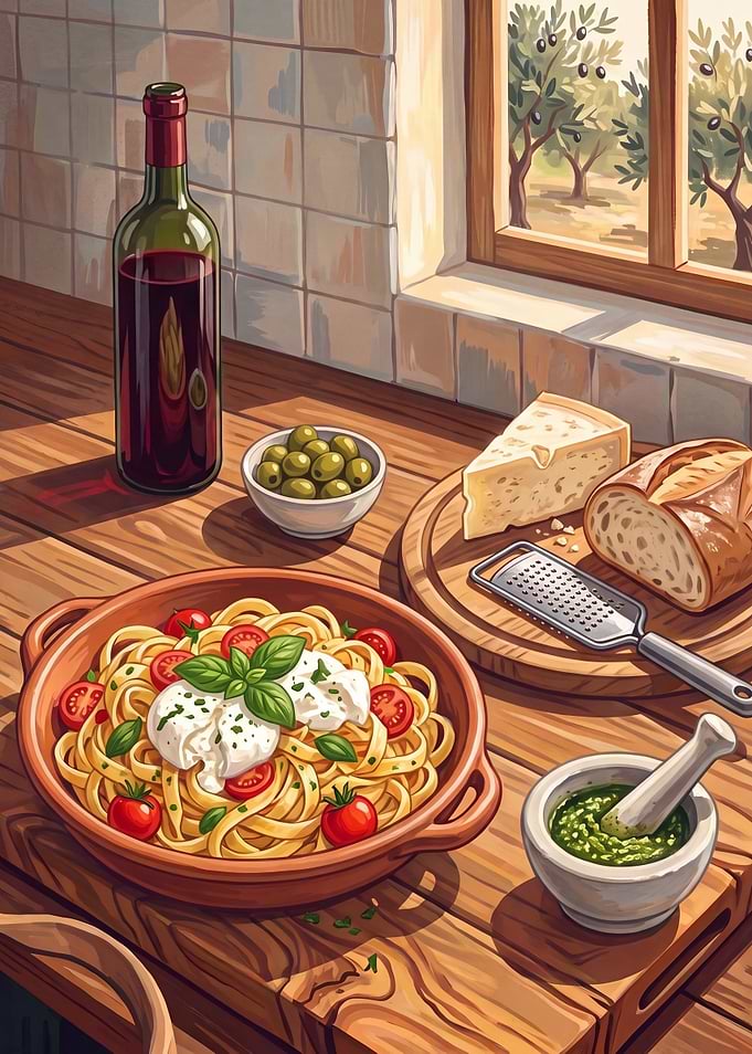 Italian Pasta Dinner Scene