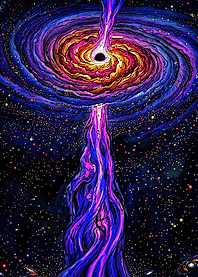 Vibrant Cosmic Black Hole Illustration