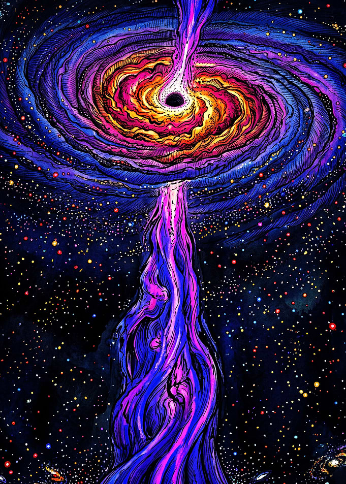 Vibrant Cosmic Black Hole Illustration