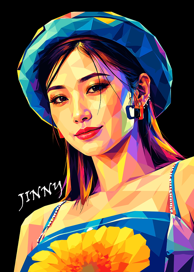 Jinny Low Poly Pop Art Portrait