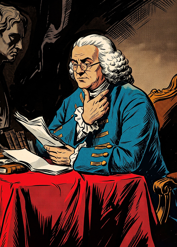 Benjamin Franklin Retro Comic Art