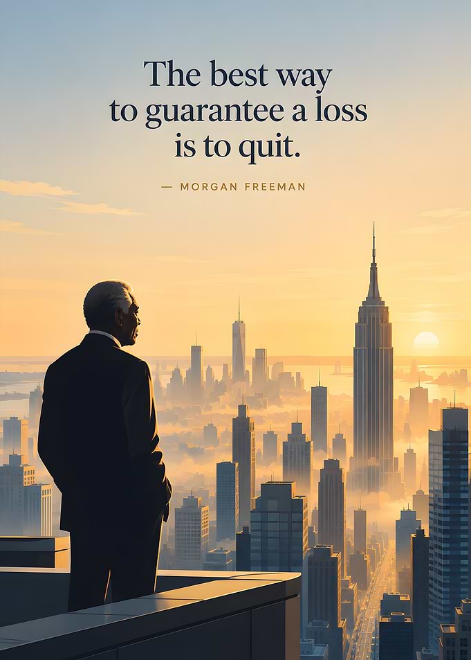 Morgan Freeman Inspirational Quote Poster