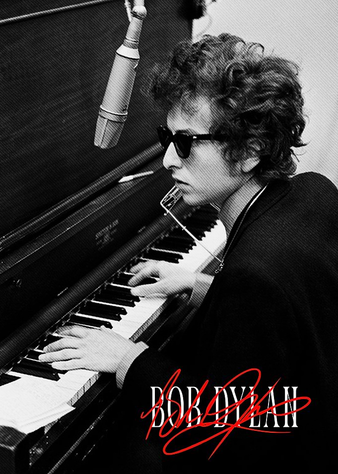Bob Dylan Playing Piano Portrait