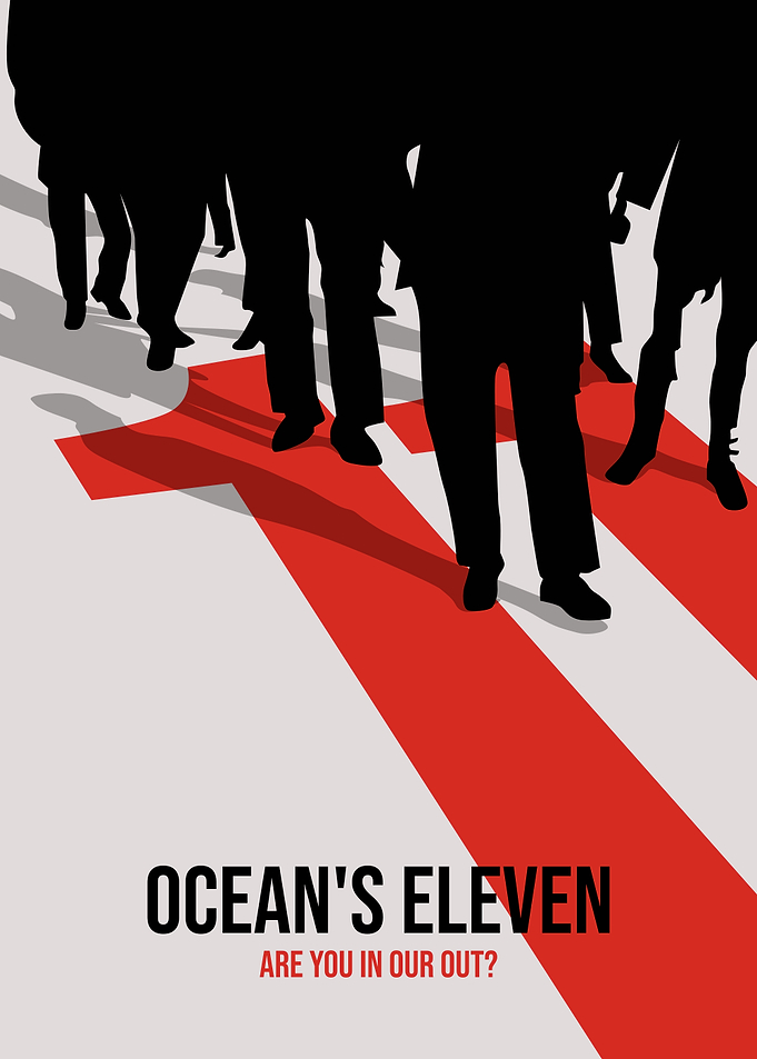 Ocean's Eleven Minimalist Movie Poster